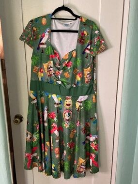 🌺 Tiki Room Dream Dress, Size 3XL – Tropical Vibes All Day!